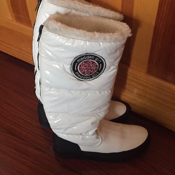 Madden Girl Shoes Madden Girl White Patent Leather Winter Boots